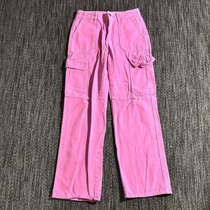 Zara straight cargo pants high rise